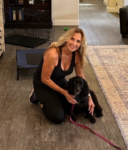 Dog responding to commands during in-home session